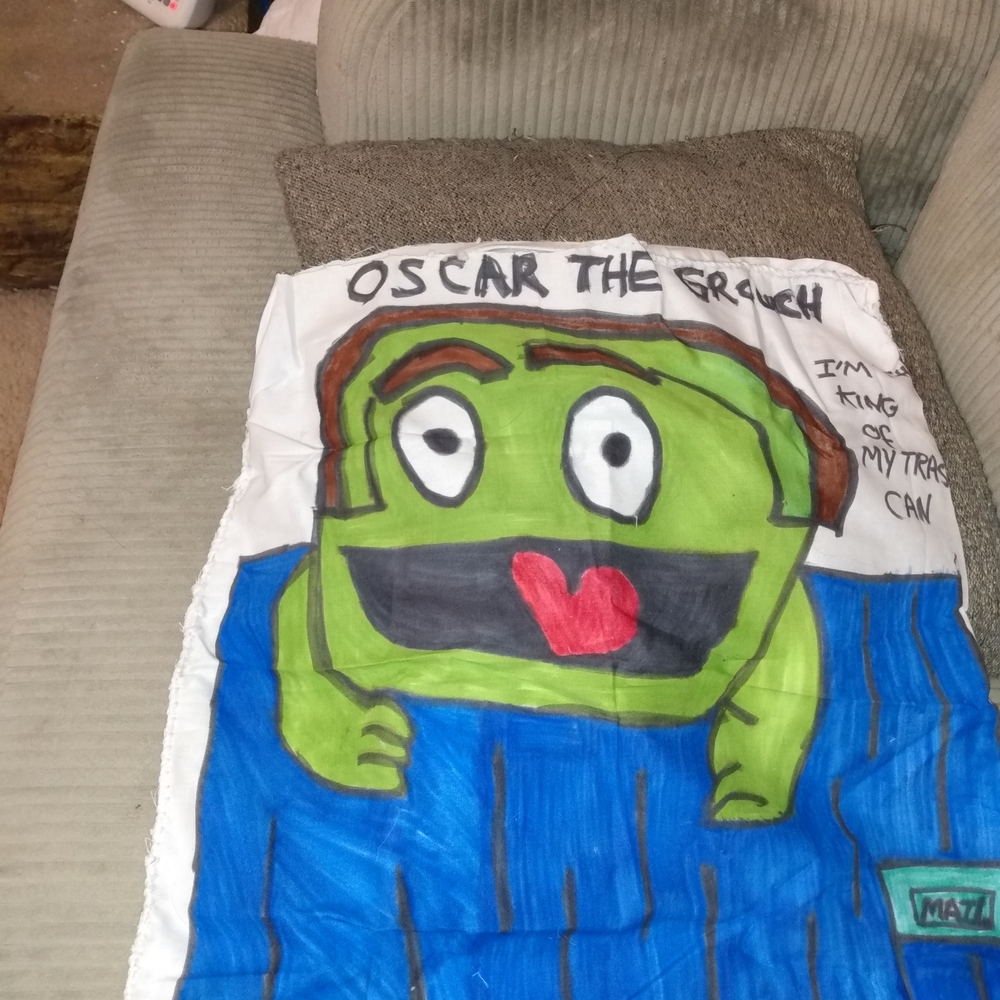Oscar the Grouch  As A Pillow Or Wall Hanging ..